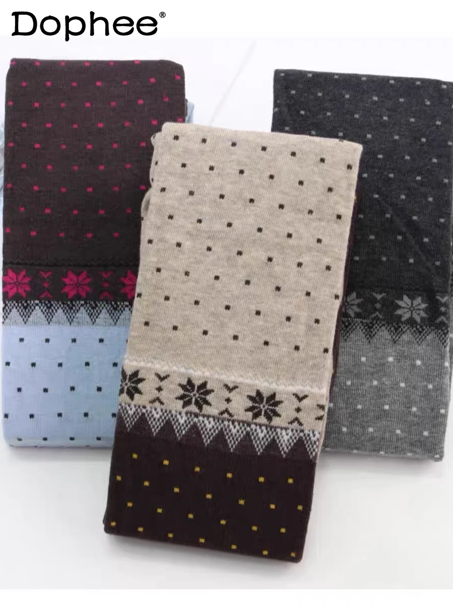 

Autumn Winter New Knitted Cotton Dot Jacquard Pantyhose Sweet Ladies Japanese Original Bottoming Pantyhose Socks