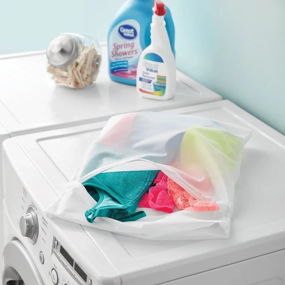 

Нежные сетчатые мешки для стирки, 5 упаковок, мешки для стирки на молнии, нижнее белье, носки, защита нижнего белья 15x18 дюймов