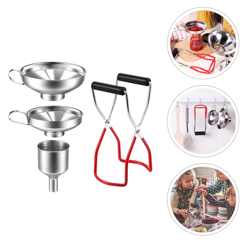 

Beer Can Clip Funnels For Kitchen Use Filling Bottles Stainless Steel Jar Lifter Wrench Sauce