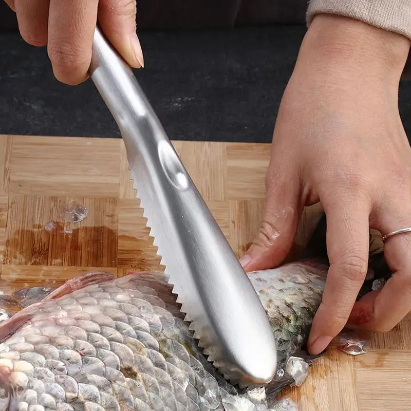 Removedor de escalador de pescado, raspador de pescado, herramienta de descalcificación de diente de sierra portátil, elimina fácilmente las escamas de pescado para limpieza de peces