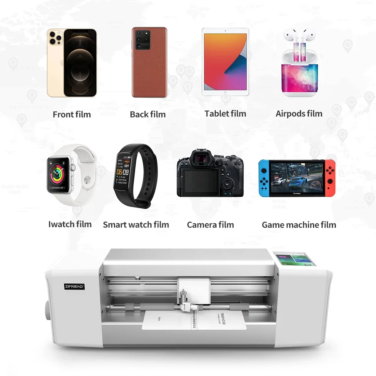 ZIFRIEND intelligent hydrogel TPU mobile phone screen protector film cutting machine for iPhone 14 Plus 13 12 11 Pro max Samsung