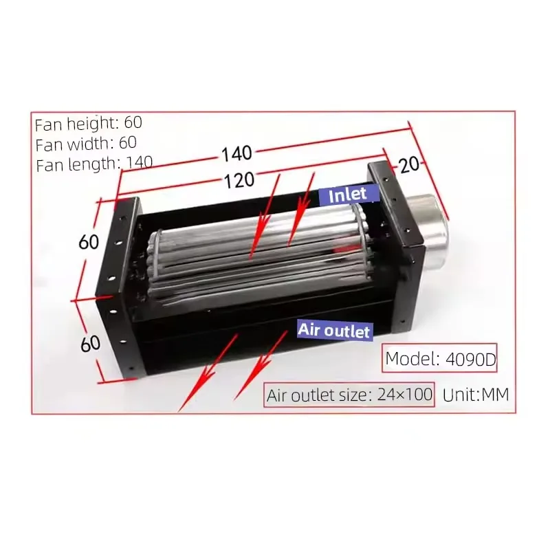 50 Cross-flow Fan Long Strip DC Cross-flow Fan Roller Fan 12v Air Curtain 24V Axial Flow