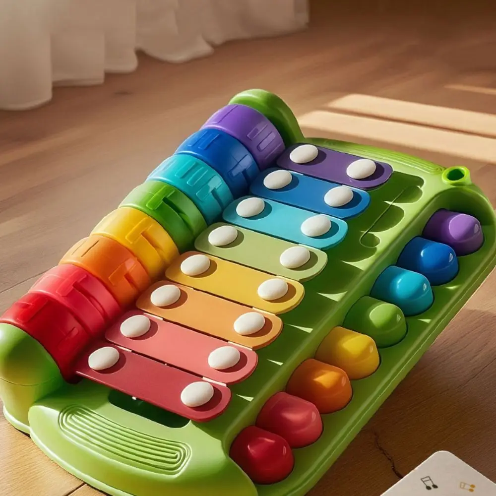 Plástico 8 notas bater piano brinquedos mão bater instrumento de percussão música do bebê massa vara xilofone educação precoce