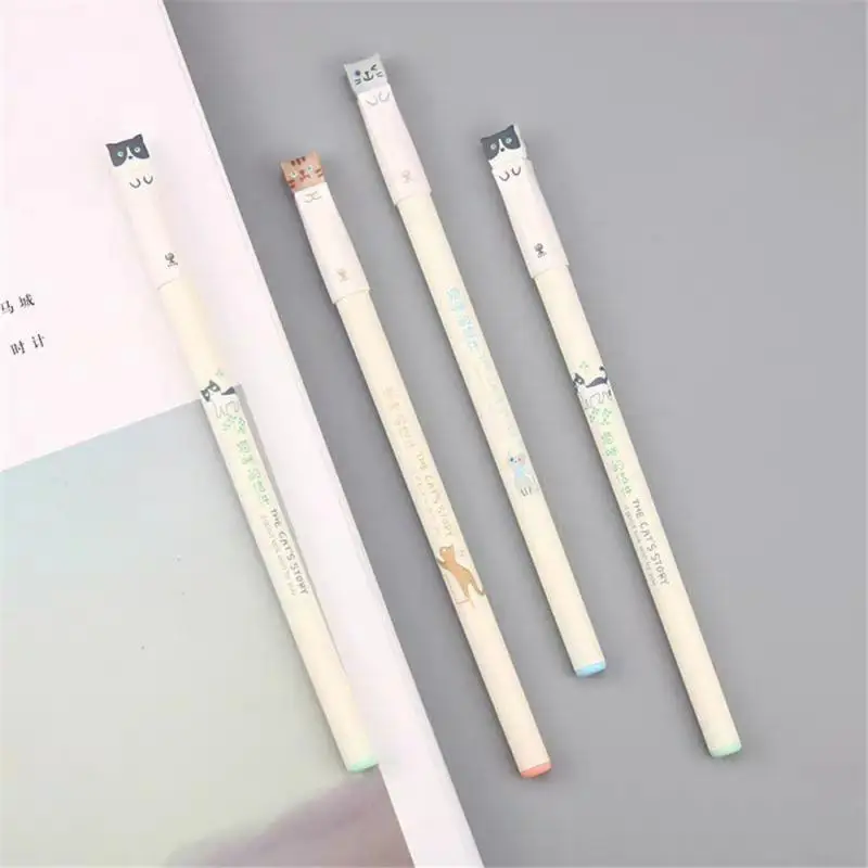 Lindo bolígrafo de gato Kawaii, bolígrafo de Gel de 0,38mm, Anime divertido, escritura elegante, bolígrafos de oficina para estudiantes, suministros escolares estacionarios de animales