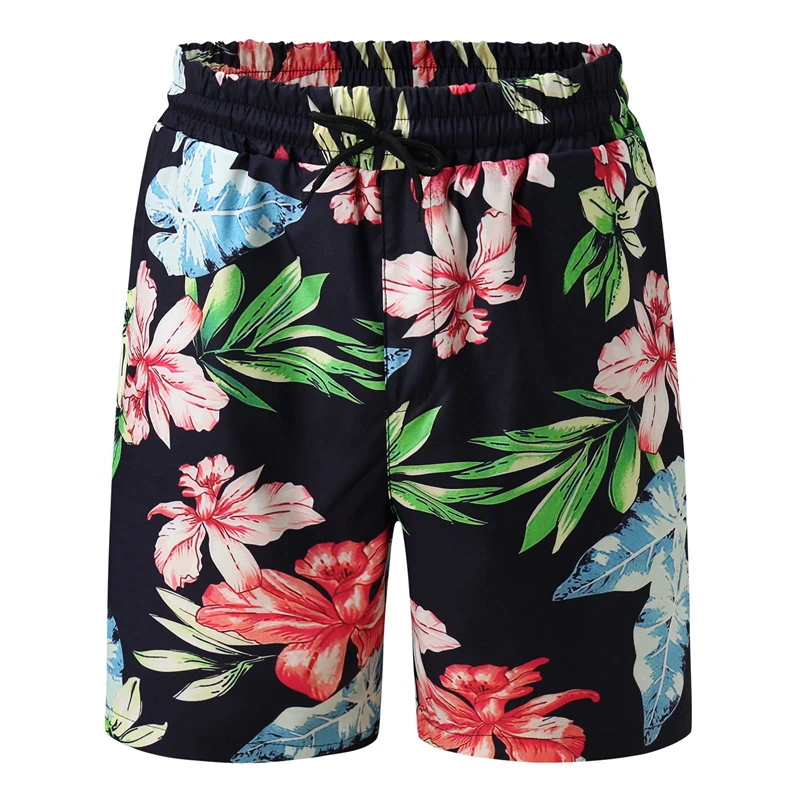 

Colorful Tree Leaf Flower 3d Printed Beach Shorts For Men Elastic Waistband Loose Swim Trunks Outdoor Street Casual Board Shorts