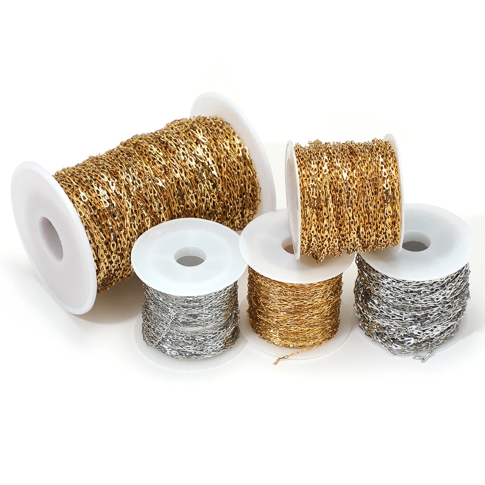 1 Meter robuste U-förmige Edelstahlketten für DIY handgefertigte Armbänder, Halsketten, Schmuckzubehör, Körperketten und Ohrringe. – Detail 4