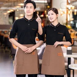 LOGO Restaurant Waiter Uniform Woman Cafe Waitress Uniform Woman Coffee Shop Chef Warkwear Dining Food Service Cooking Outfit