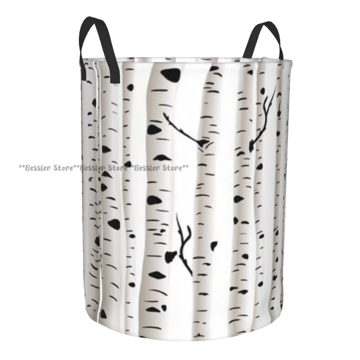 Foldable Laundry Basket for Dirty Clothes Forest Seasonal Nature Woodland Leafless Branches Grove Botany Storage Hamper