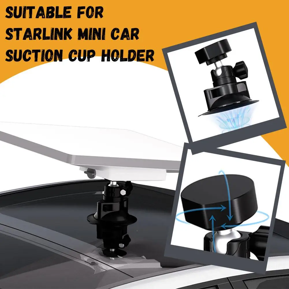 For Starlink Mini Mount Adapter Suction Cup Mount with Adapter for Starlink Mini Car Mount Tripod 360° Adjustable Accessori L5F5