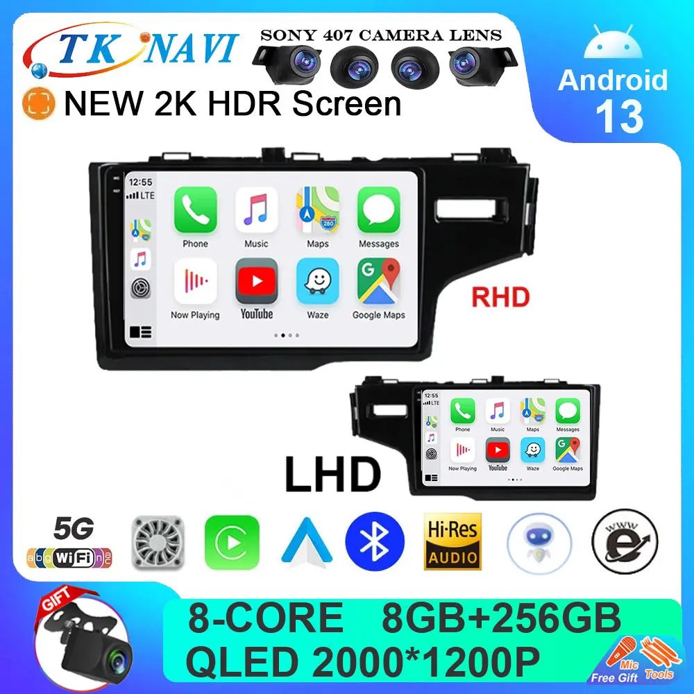 

Android 13 Car Radio For Honda FIT JAZZ Left Right 2014 - 2015 Stereo Player Support DVR OBD GPS Navigation WIFI No 2din DVD