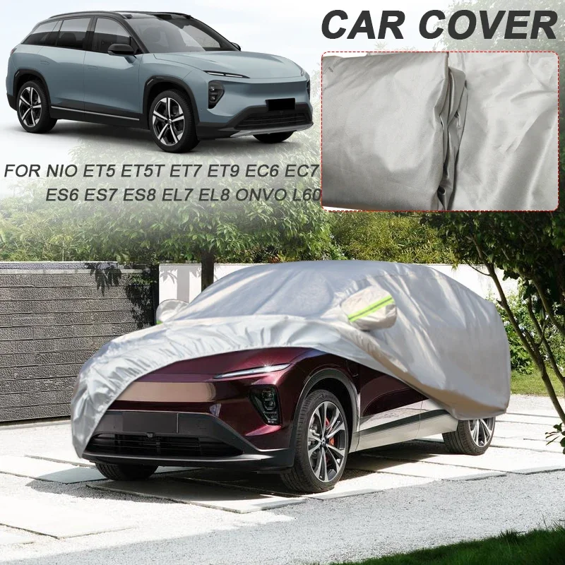 ل NIO EC6 EC7 ES6 EL6 ES7 EL7 ES8 EL8 ET5 ET5T ET7 ET9 ONVO L60 البوليستر 210T غطاء السيارة السيارات مقاوم للماء المضادة للأشعة فوق البنفسجية الغبار