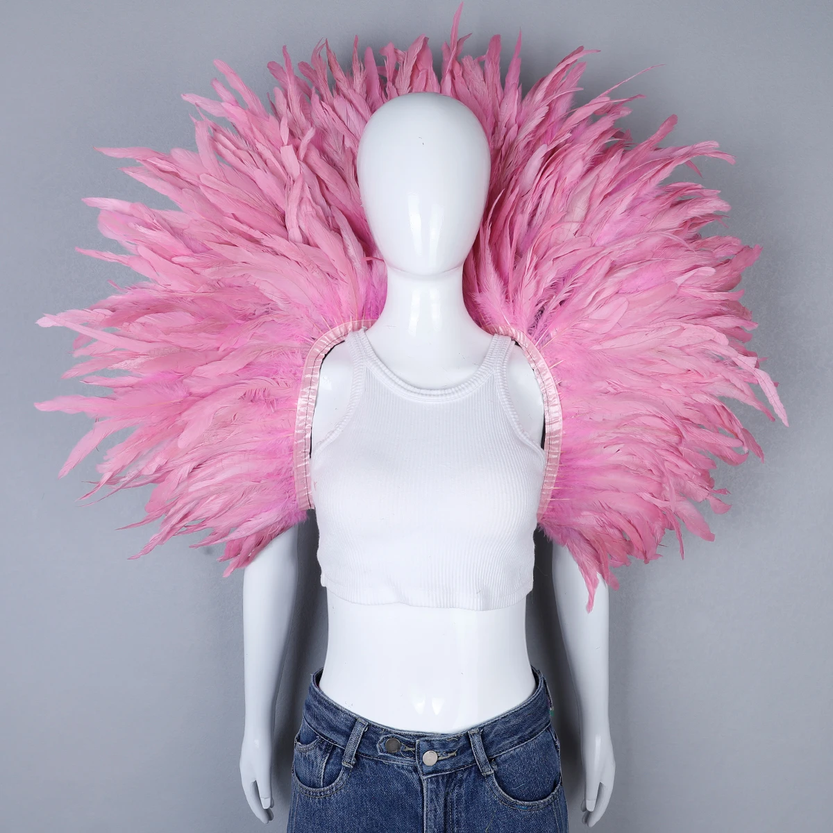 Luxe veren sjaal cosplay ontwerper punk Halloween carnaval gemaskerde bal feestaccessoire elegante kleding voor feestelijke gelegenheden