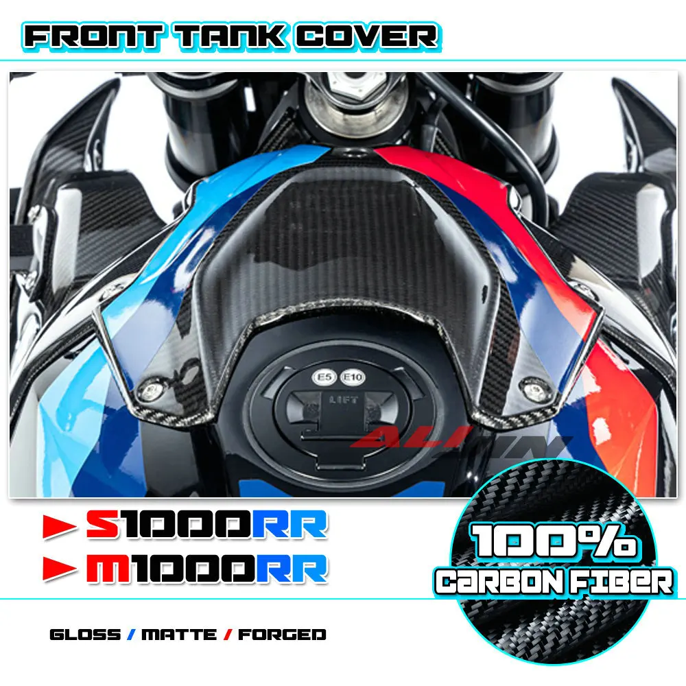 Carbon Fiber Motorcycle Front Tank Gas Fuel Cover Fairing Cowling Panel Box Air For BMW S1000RR S1000R M1000RR M1000R 2019-2023