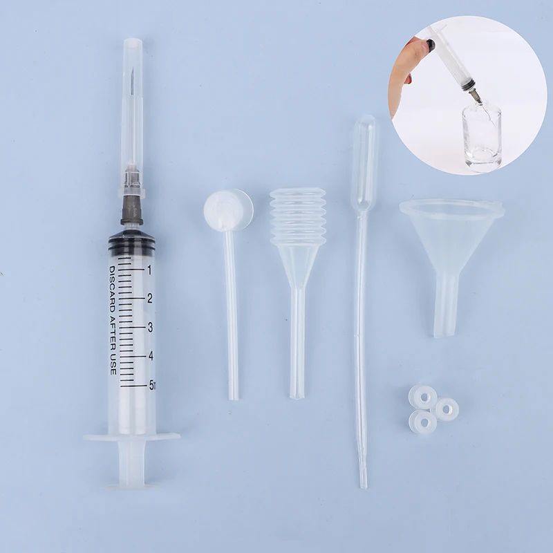 8units/Set Perfume Refill Tools Set Plastic Diffuser Syringe Straw Dropper Funnel Spray Dispensing Required Cosmetic Tools