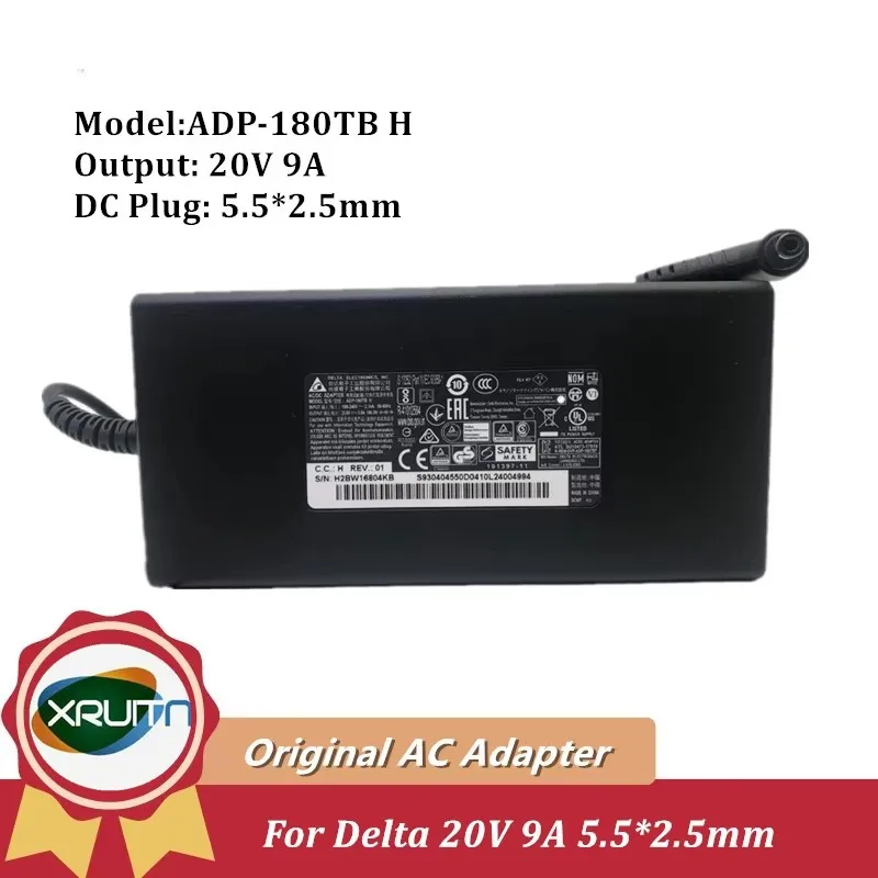 Genuine Delta 180W 20V 9A A180A051P ​ADP-180TB H AC DC Adapter Charger For MSI GF65 WS66 WS75 GS66 STEALTH 10SE-044 Power Supply