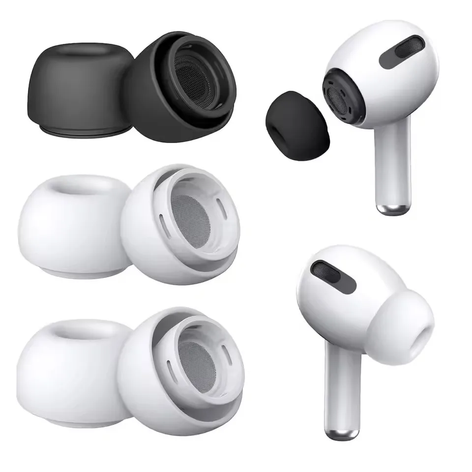 Мягкие силиконовые насадки для наушников Airpods Pro, беспроводные Bluetooth-наушники, чехлы, шапки, подушечки для наушников, насадки для ушей, 2 шт./пара