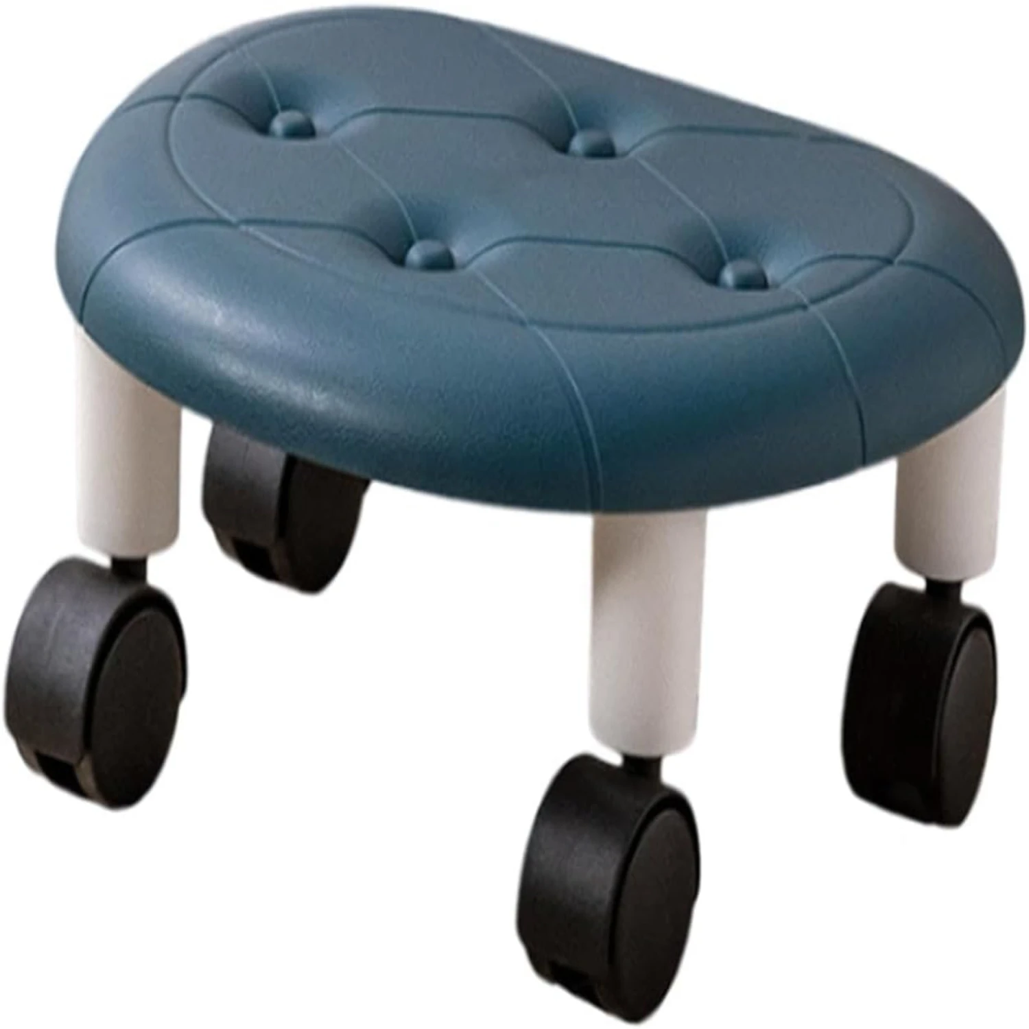 Swivel Chair Low Roller Seat Small   Rotating Rolling Stool Low Height Rolling Stool Pulley Wheel Stool  and Adult  Library, Whi