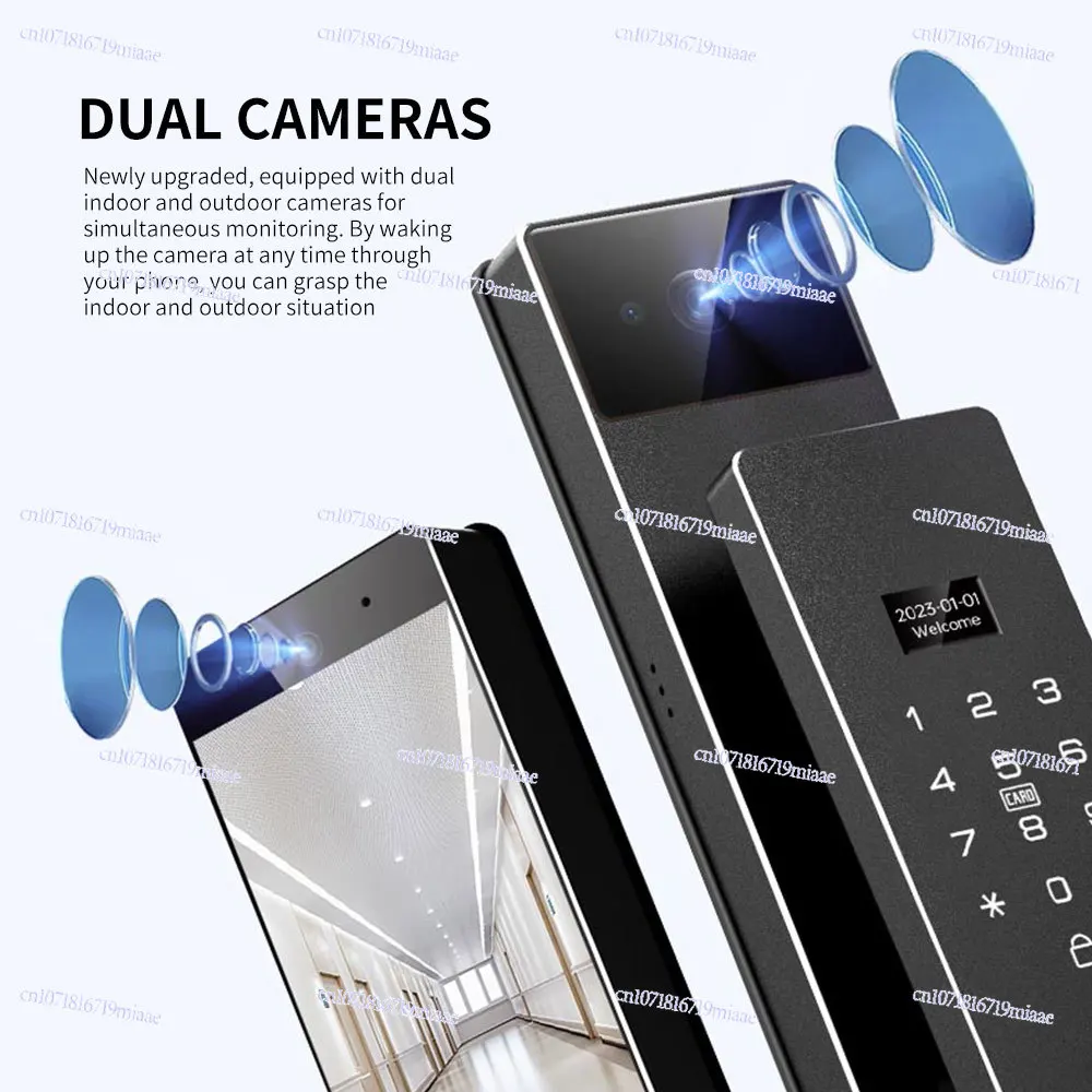 High-End Home Palm Vein J-link Wifi 3D Face Recognition Digital Biometric Fingerprint Smart Door Lock Israel Lock Body Intercom
