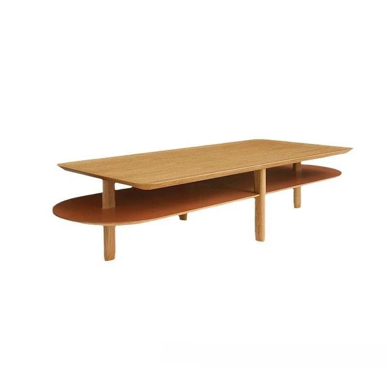 Oak high-end living room solid wood coffee ta ble side table coffee table villa model
