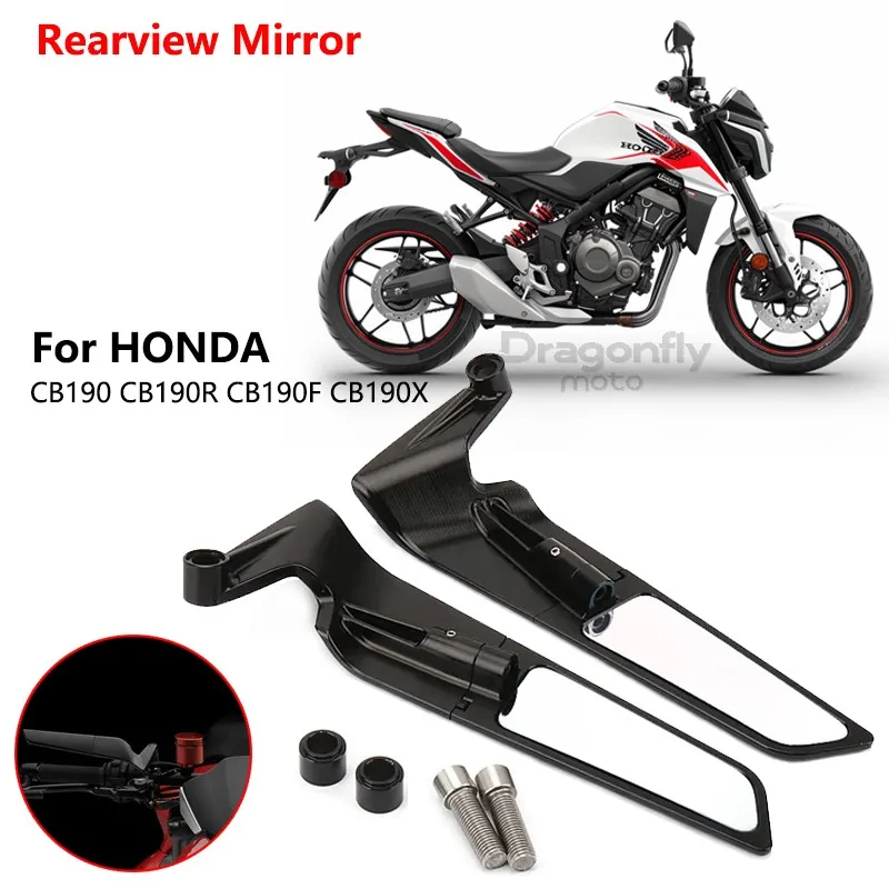 

For HONDA CB190 CB190R CB190F CB190X Motorcycle Wing Mirrors Rearview Rotating NEW Rearview Side Mirror