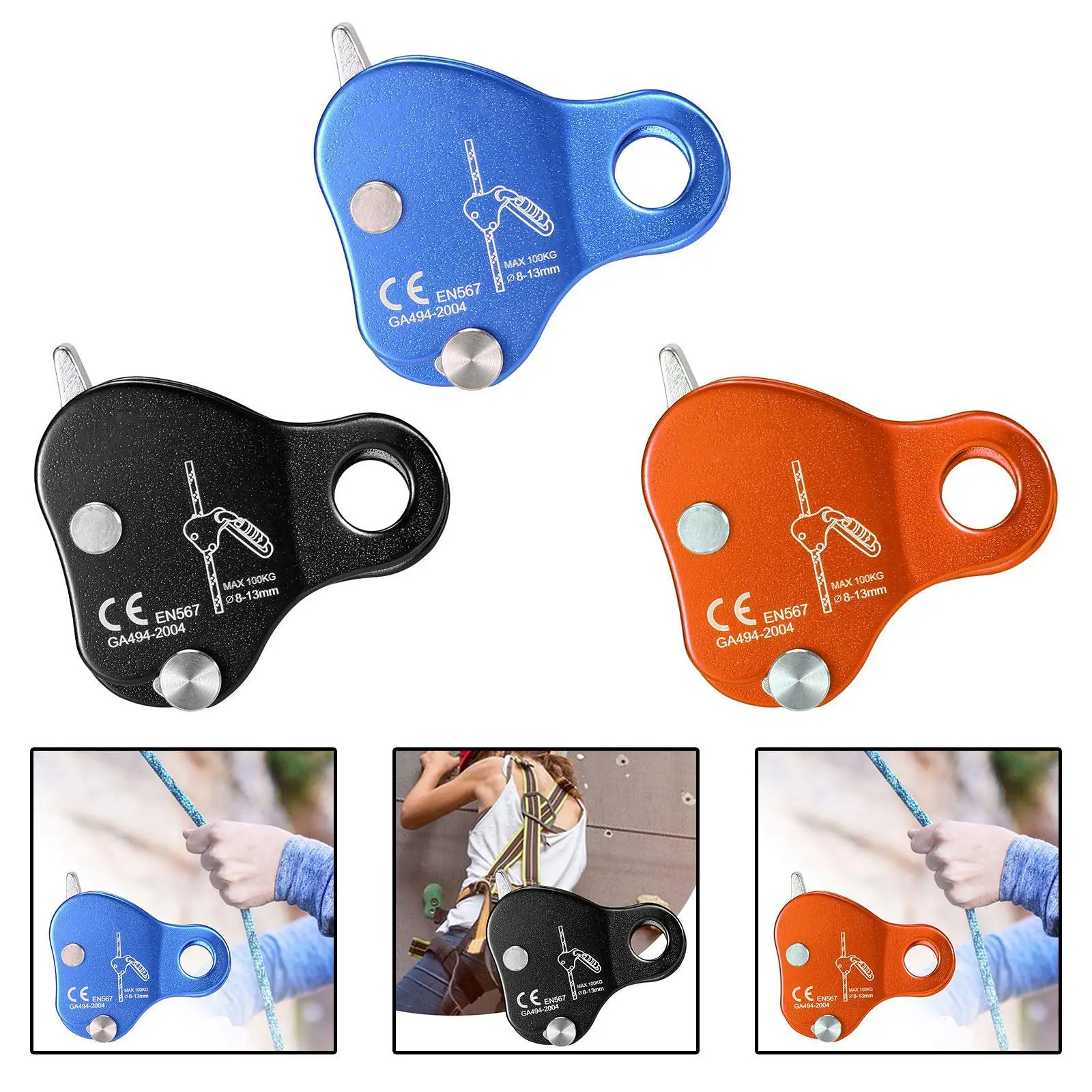 Climbing Rope Grab Self Locking Fall Arrester for Exploring Arborist Outdoor