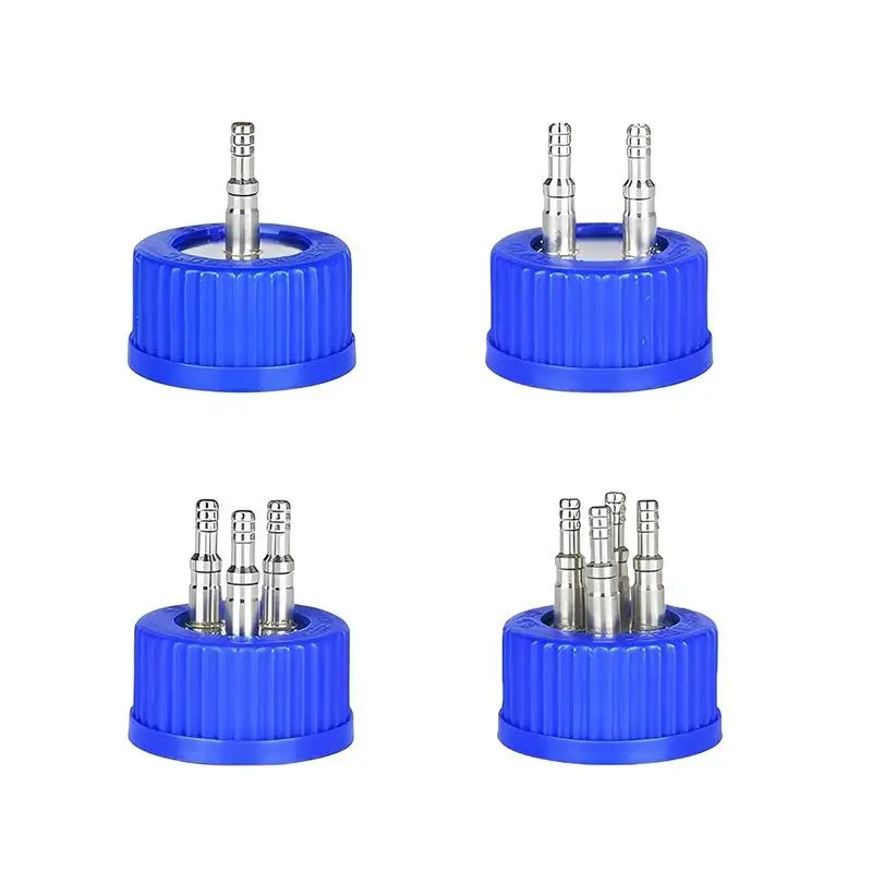 GL45 304 Stainless Steel Feeding Bottle Cap Reactor Fermentation Cover With Headspace 1 Piece