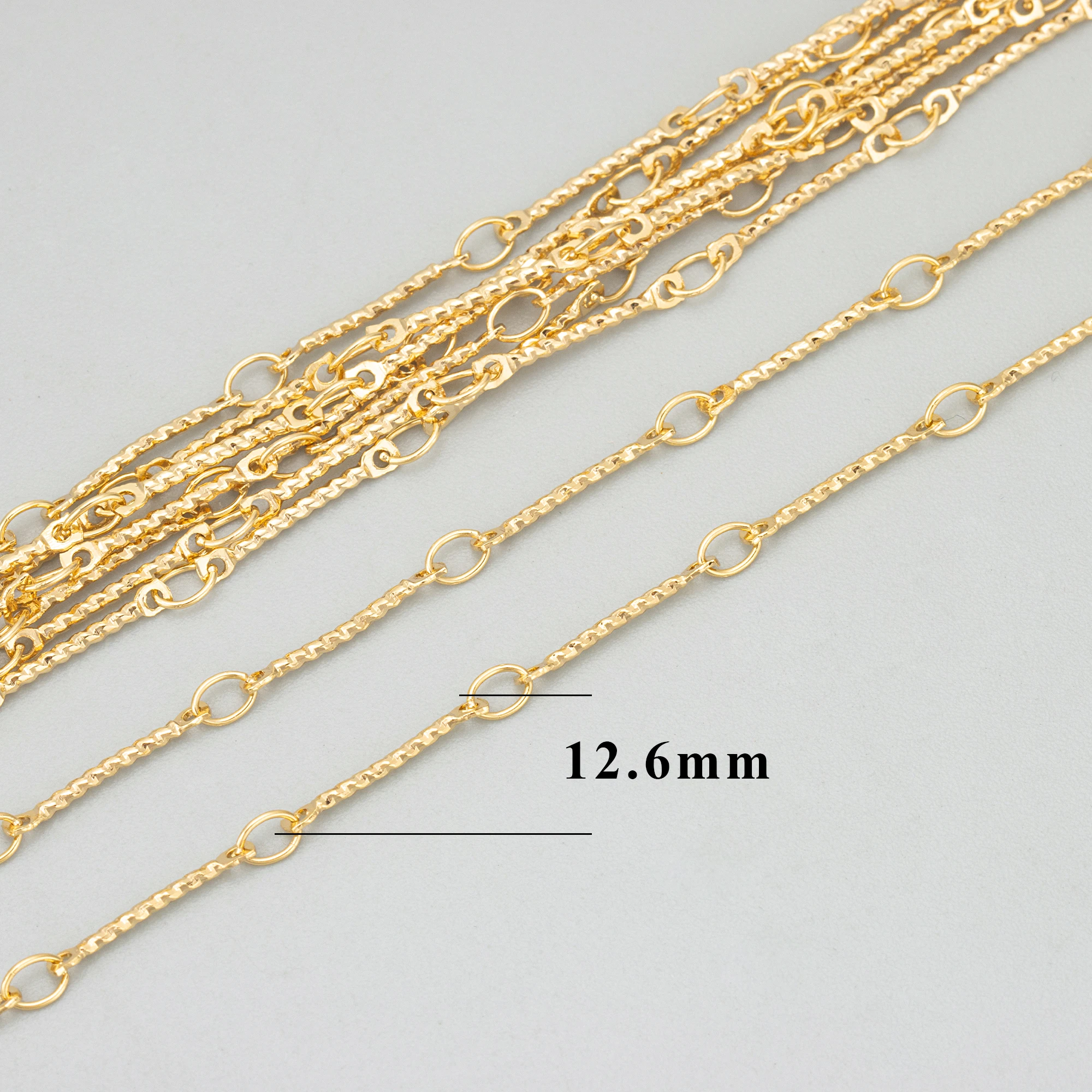 GUFEATHER C340, cadena, chapado en oro de 18k, cobre, pass REACH, sin níquel, hecho a mano, fabricación de joyas, collar de pulsera diy, 1 m/lote