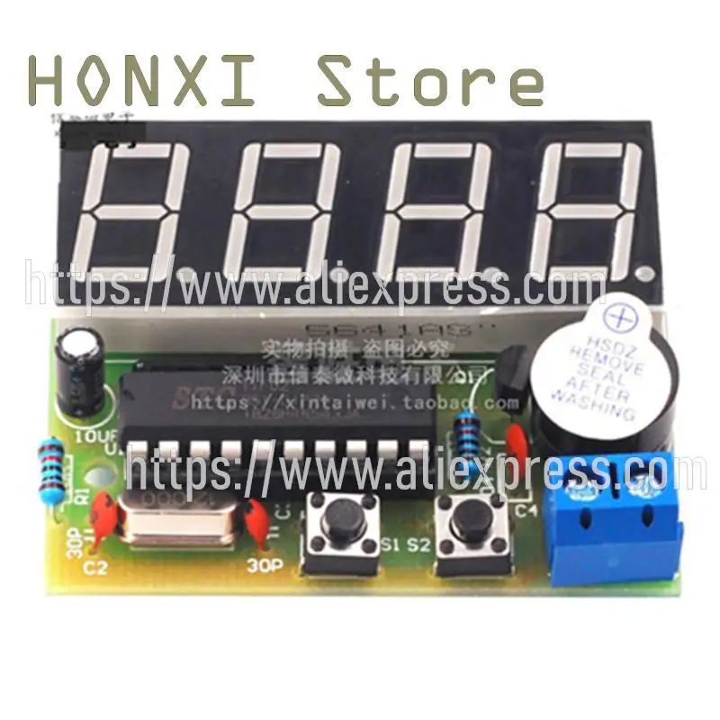 1PCS DIY a multi-function digital clock digital electronic clock 51 MCU clock four assembly kit