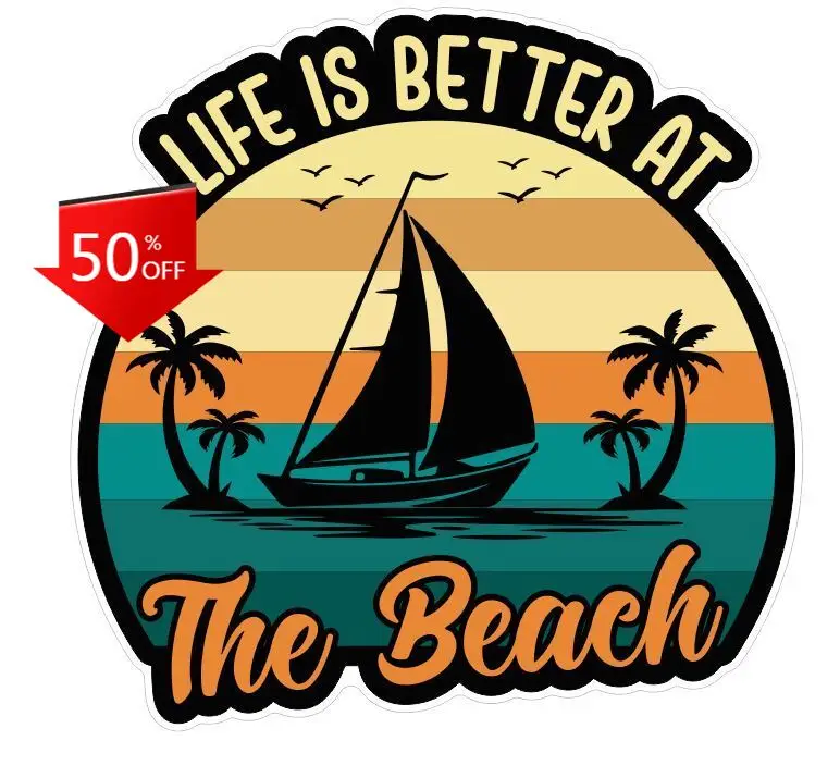 

Tropic Tropical Beach Sailing Cute Truck Camper Van Laptop Boat Accessory Aesthetic Trendy Retro