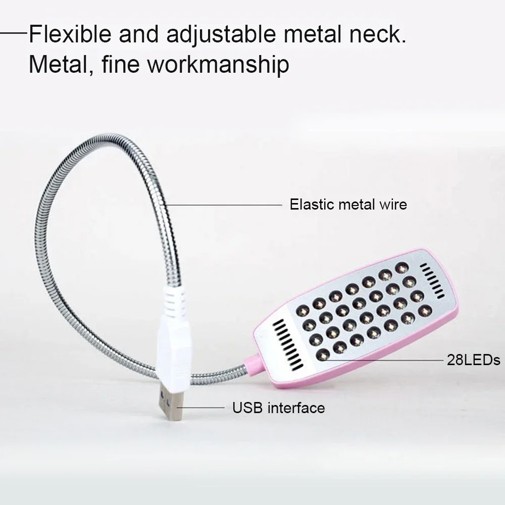 USB LED Light 28LEDs Flexible Eye Protection Reading Lamp , for Notebook Laptop PC Computer 4 Colors Furniture Essentials image 4