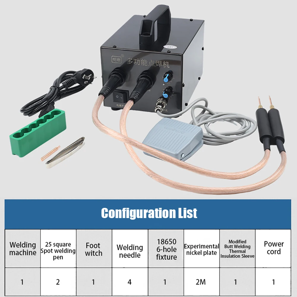 18650 Battery Spot Welder - Portable DIY Electric Spot Welding Machine with Foot Pedal for Nickel-Plated Battery Pack Assembly