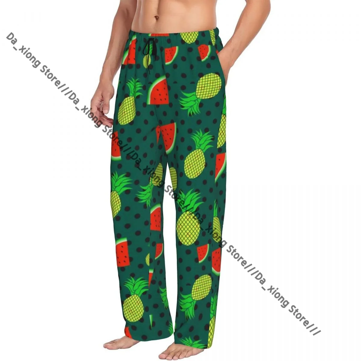 

Men's Sleepwear Loose Sleep Pants Pajamas Pineapple And Watermelon Long Lounge Bottoms Casual Homewear