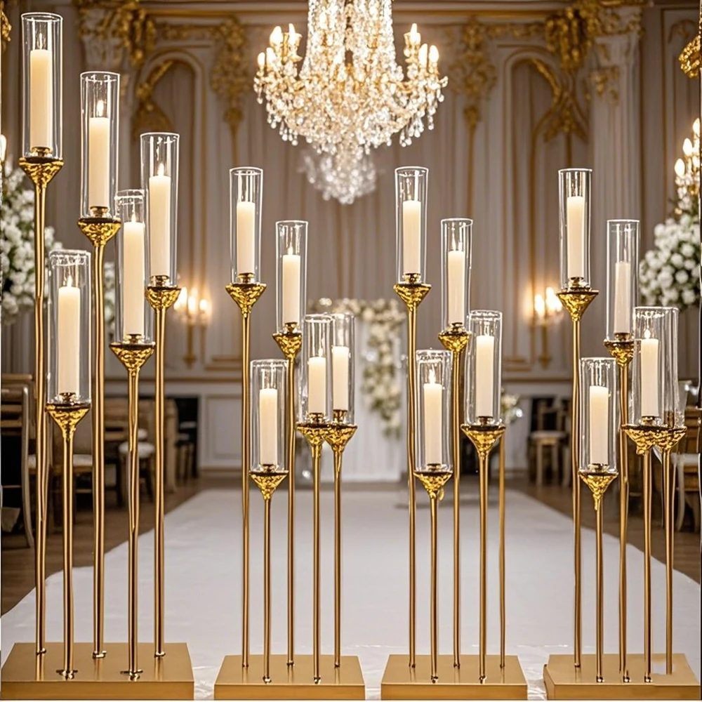 

5-10pcs) 100cm Tall Gold Silver Metal Flower Stand Wedding Centerpieces for Sale