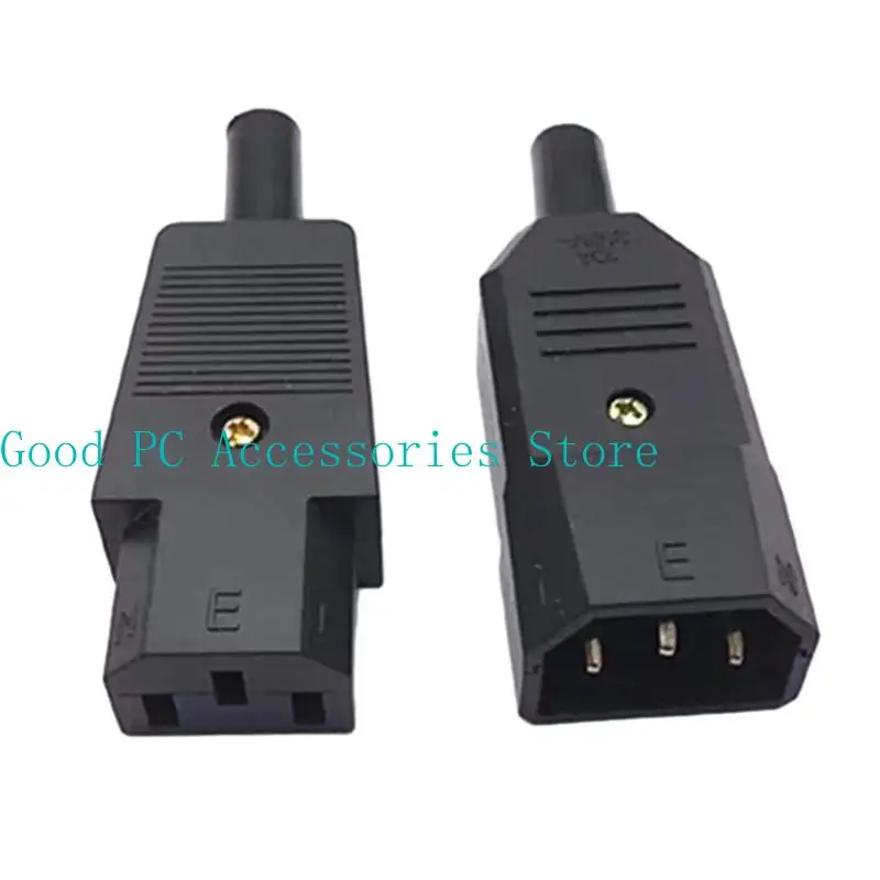 

652F Set of 5pcs Universal 3 Pin Terminals Power Plug Adapter IEC 320 C14 Male C13 Female Connectors for Various Applications