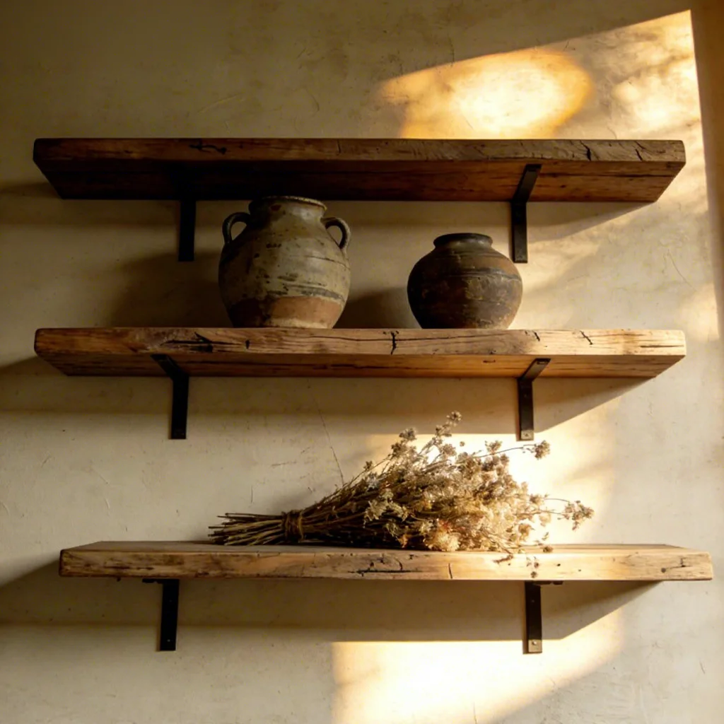 

# Solid Wood Storage Rack i Style Home Irregular Shelf Retro Wall Hanging Decorative Rack