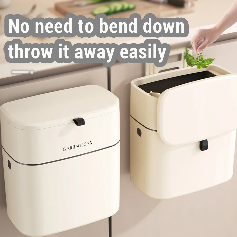 Kitchen Trash Can With Lid Hanging Kitchen Compost Bin Wall Mounted Garbage Can Small Trash Can For Countertop Under Sink