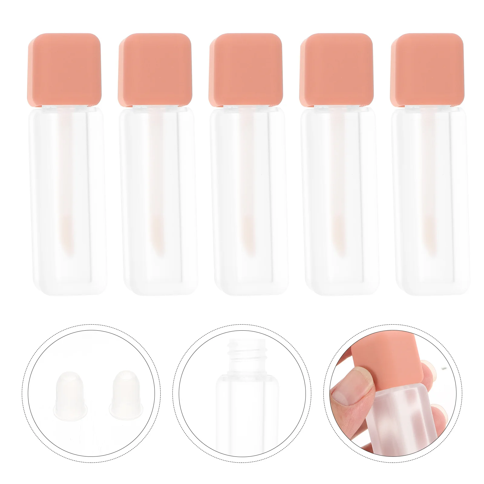 5 قطعة أنابيب ملمع الشفاه 6 مللي المحمولة إعادة الملء زجاجات بلسم الشفاه الفارغة الصغيرة السفر استخدام خفيفة الوزن لتقوم بها بنفسك زجاجات أحمر الشفاه الصغيرة #1