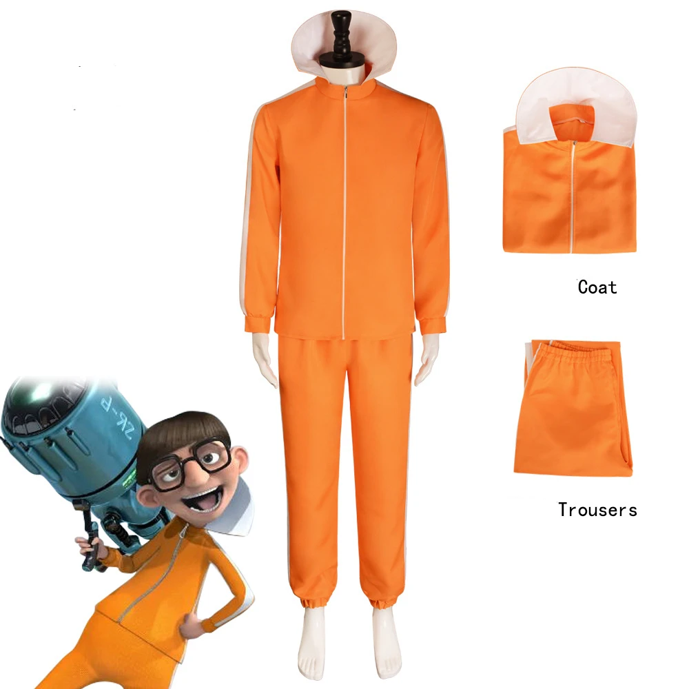 Film Vektor Cosplay Orange Jakect Hose Outfits Set Halloween Phantasie Anzug