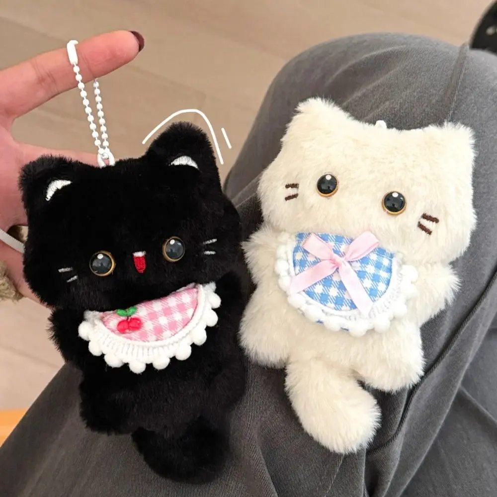 New Cute Cat Pendant Soft Feel Stress Relief Backpack Pendant Cartoon Animal Black White Chef Bear Keychain Backpack Decor