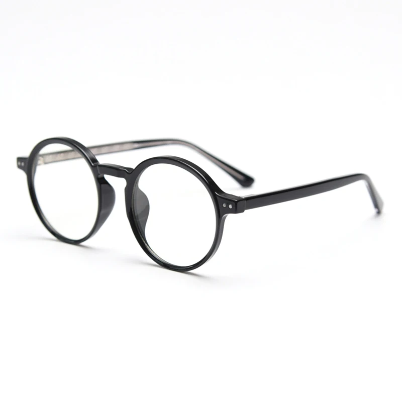 Caterside Round TR90 Frame Acetate Temple Glasses Men Prescription Eyewear Women Zero-Power Lens Computer Glasses High Quality