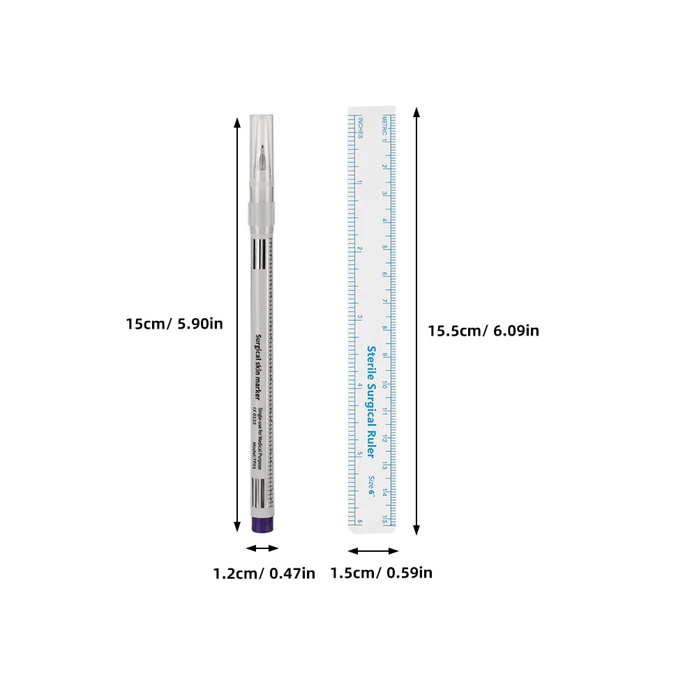 블루 0.5mm 종이 포지셔닝 눈썹 마커 펜 타투 매핑 용품 플라스틱 자 눈썹 입술 피부 마커 휴대용 라이너 도구