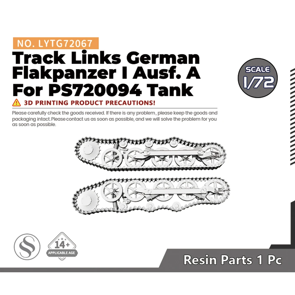 

Yao's Studio LYTG067 1/72 Model Upgrade Parts Track Links German Flakpanzer I Ausf. A For PS720094 Tank WWII WAR GAMES