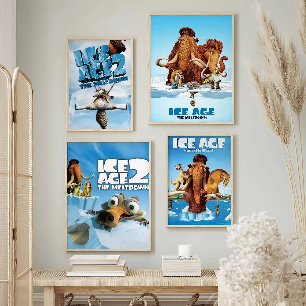Classic Movie Ice Age Posters Premium Self-Adhesive No Residue Wall Sticker for Home Office Bar Decor