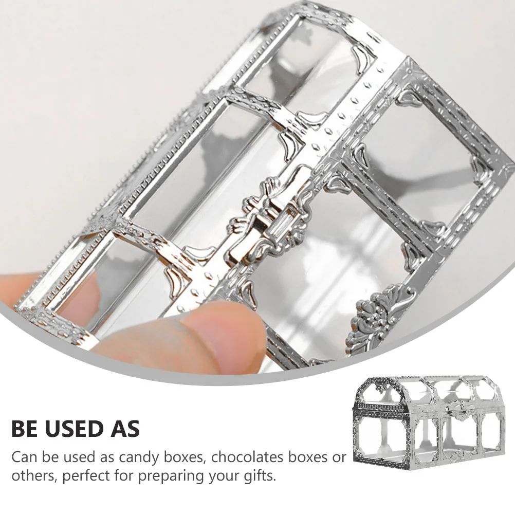 

2Pcs Mini Treasure Chest Gift Box Plastic Container for Party Birthday Jewelry Packaging Display Tools Present Ideas Kids