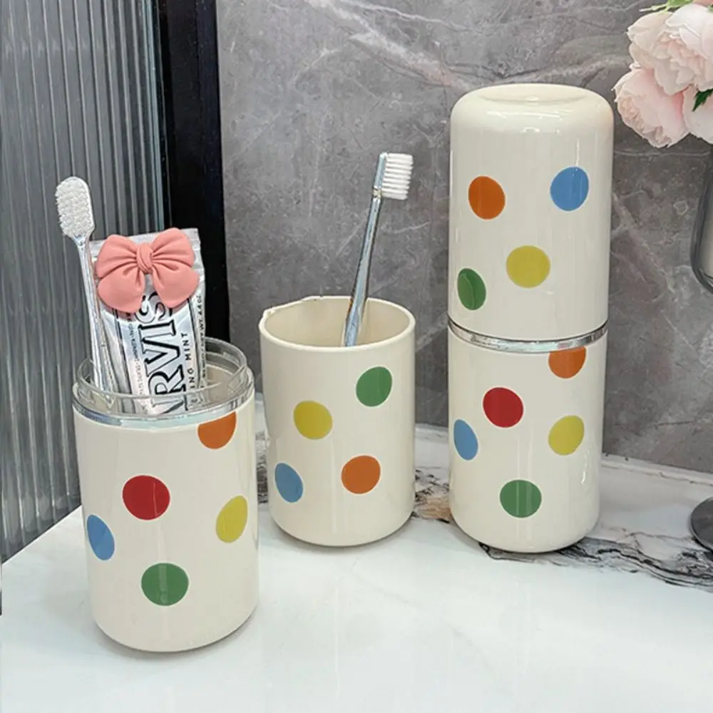 

Mouth Cup Portable Mouthwash Cup Cartoon Dustproof Toothbrush Cup Sanitary Plastic Toothpaste Storage Box Bathroom