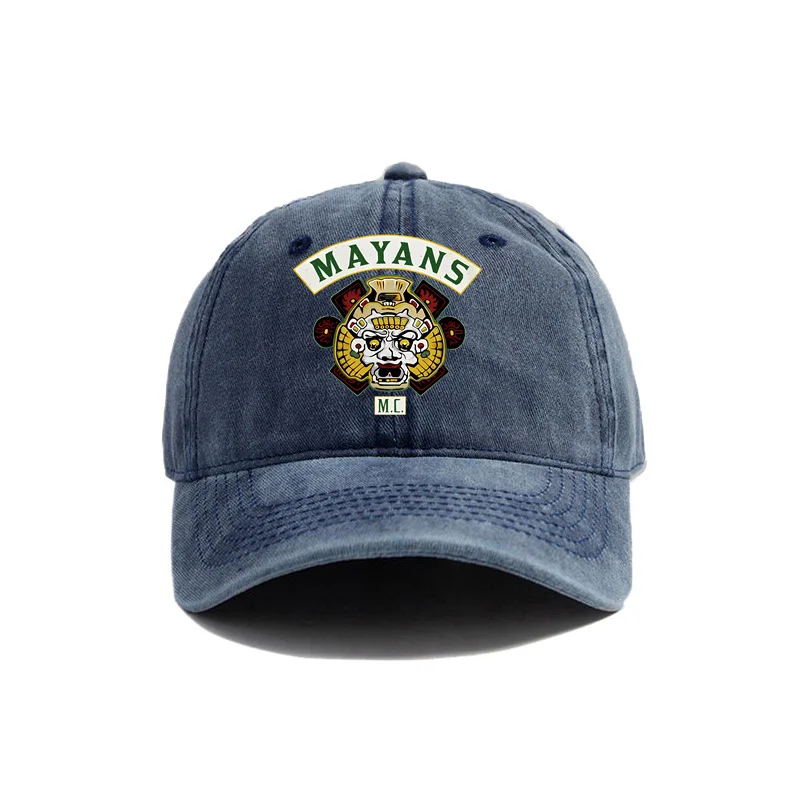 Mayans MC Baseball Cap Distressed Hats Cap Men Retro Outdoor Summer Adjustable Motorcycle Club Mayans Hat