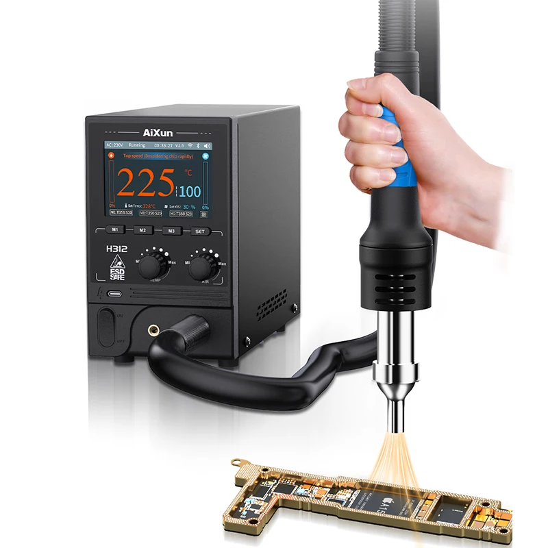 

AiXun H312 Smart Hot Air Internet BGA Rework Station 1400W Intelligent Temperature Control Mainboard Micro-soldering Repair