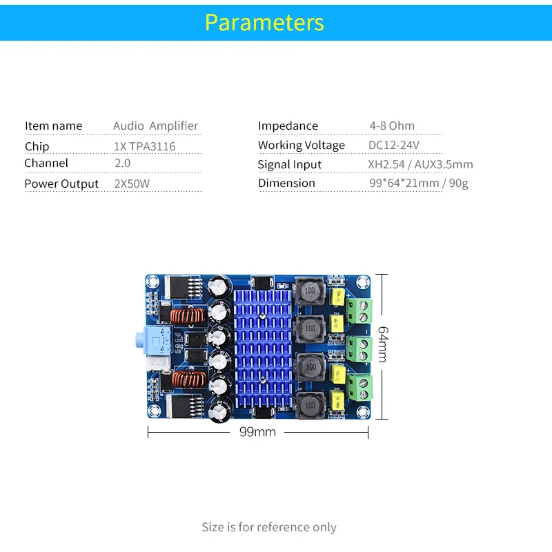 Усилитель звука UNISIAN TPA3116D2, 50 Вт, автоматический усилитель XL6019E1, 12 В постоянного тока, класс D, 2x50 Вт, 2,0 канальная Плата усилителя мощности