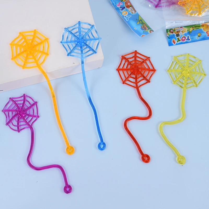 10/50Pcs Mini Sticky Spider Web Stretchable Children's Novelty Toys Birthday Party Favors Goodie Filler Halloween Party Supplies