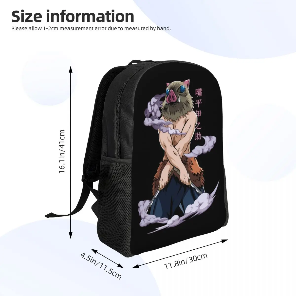 Inosuke Anime Slayer Demon Slayer Backpack Hot Sale Daypack Large Capacity BookBag School Bag Shoulder Bags for Men Women